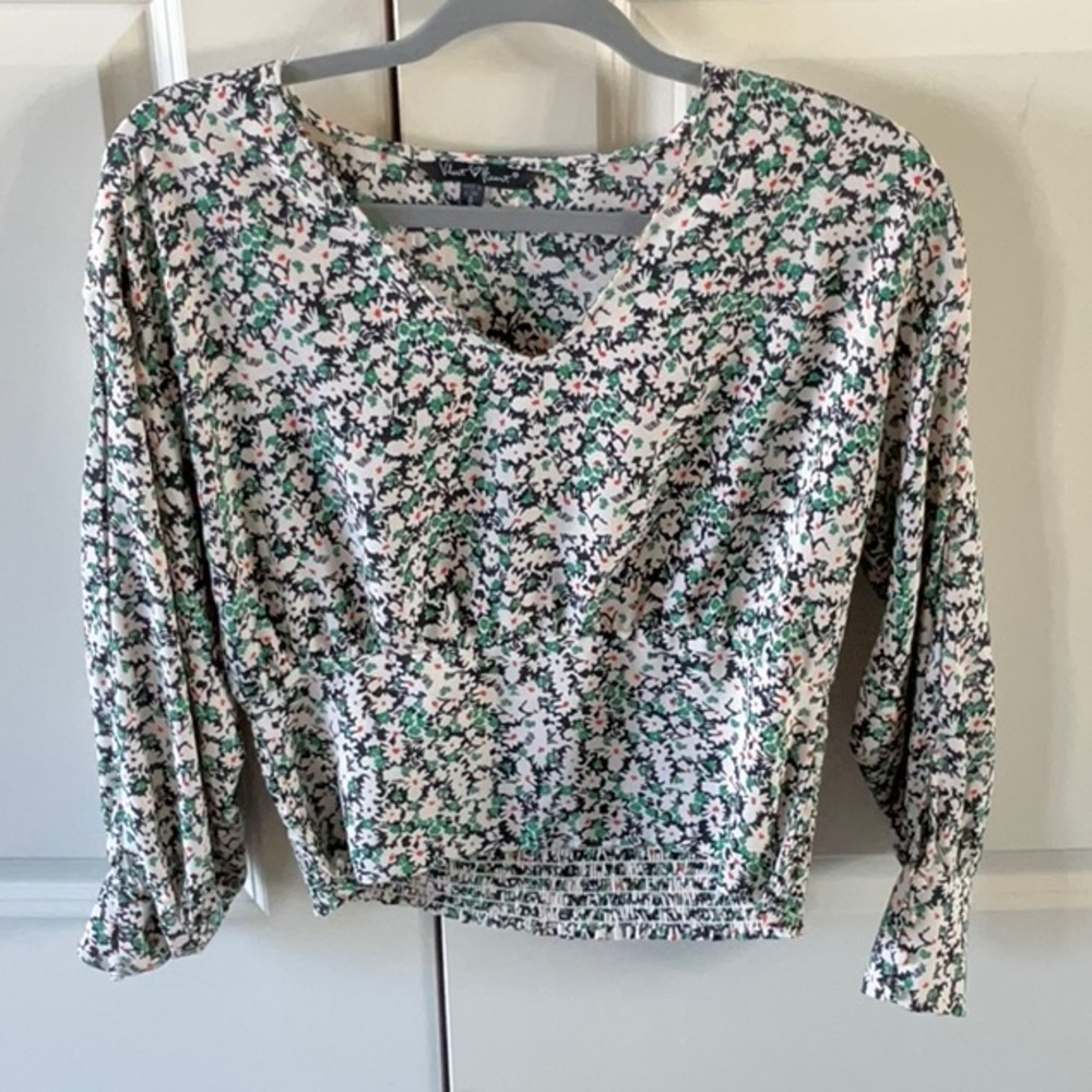 Floral blouse with smocked back